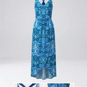 Forever 21 Blue Patterned Backless Dress